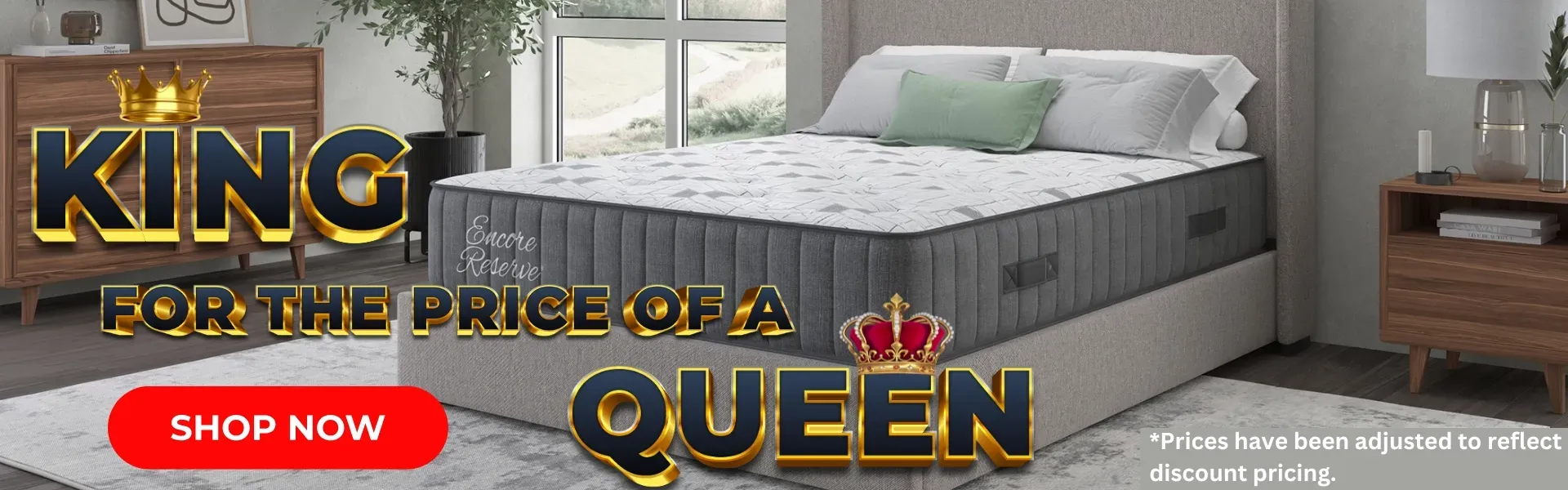 Save on King Mattresses with the price of a Queen!